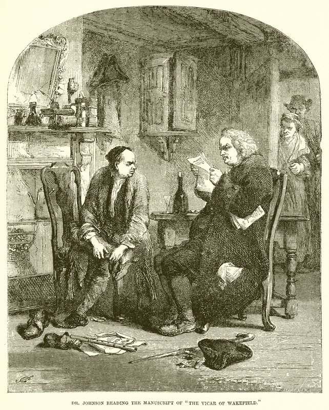 Dr. Johnson Reading the Manuscript of The Vicar of Wakefield by English School
