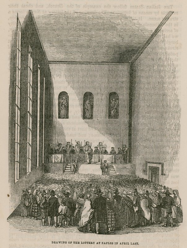 Drawing of the lottery at Naples April last by English School