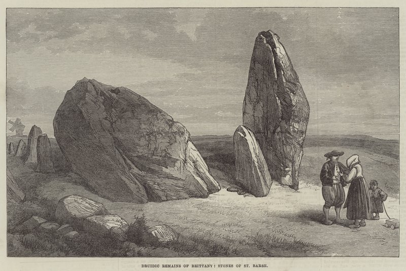 Druidic Remains of Brittany, Stones of St Barbe (engraving) by English School