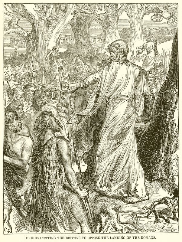 Druids Inciting the Britons to Oppose the Landing of the Romans by English School