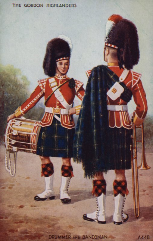 Drummer and Bandsman of the Gordon Highlanders by English School