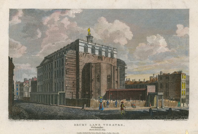Drury Lane Theatre, Westminster, London; Burnt Down in 1809 by English School