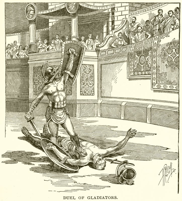 Duel of Gladiators by English School