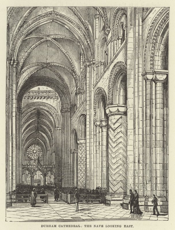 Durham Cathedral, the nave looking east by English School