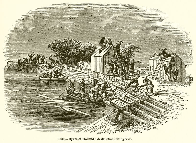 Dykes of Holland: Destruction during War by English School