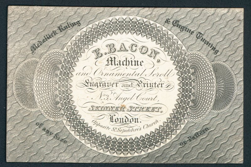 E Bacon, engraver and printer by English School