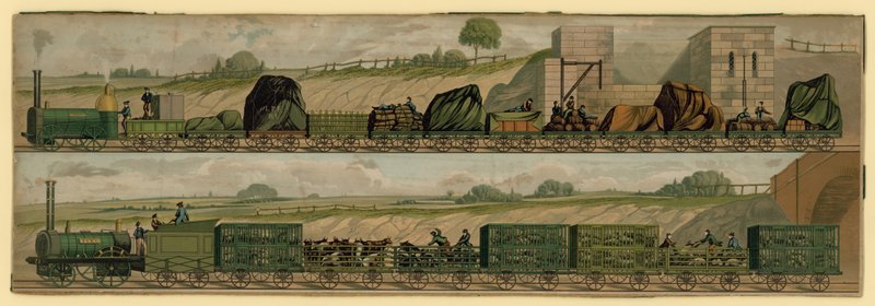 Early goods train by English School