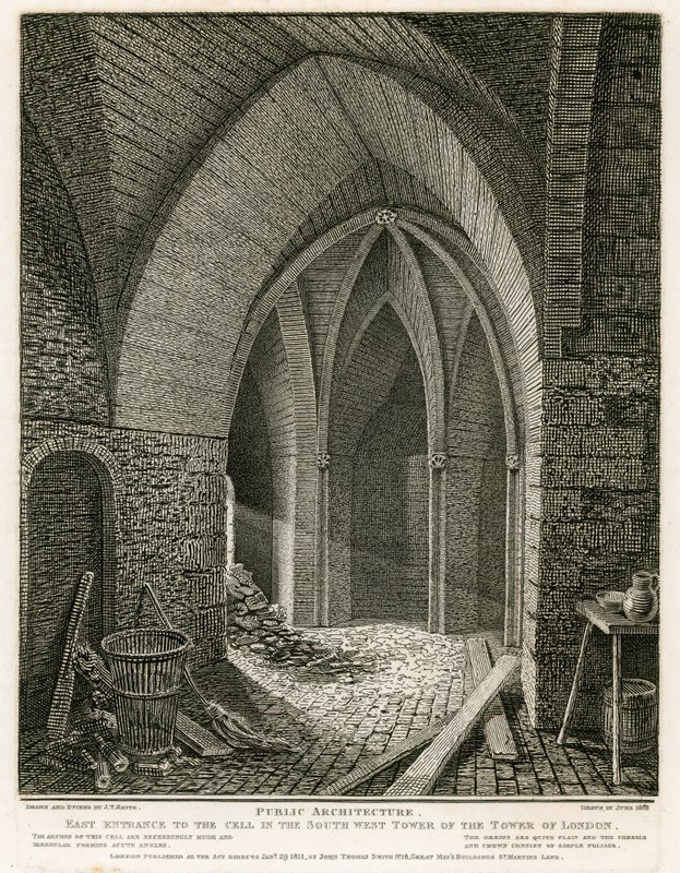 East Entrance to the Cell in the South West Tower of the Tower of London by English School