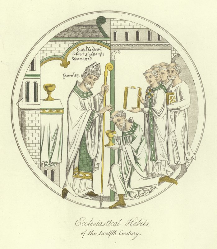 Ecclesiastical habits of the 12th Century by English School