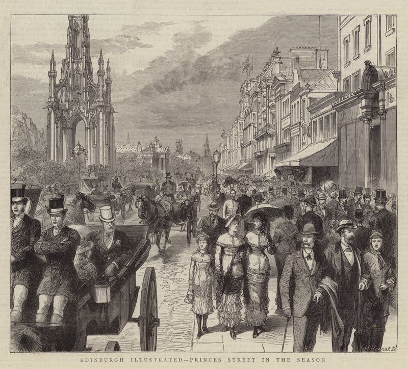 Edinburgh Illustrated, Princes Street in the Season by English School
