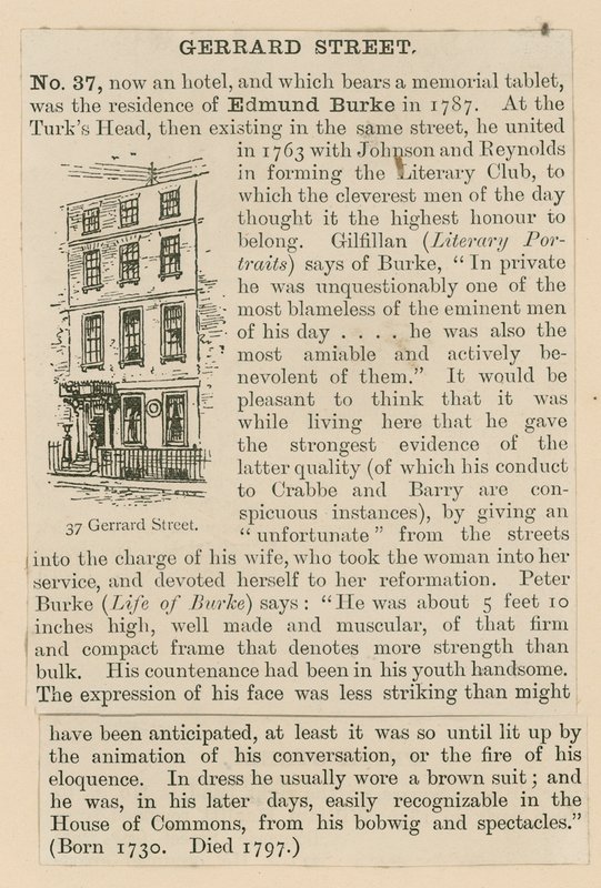 Edmund Burke and 37 Gerrard Street by English School