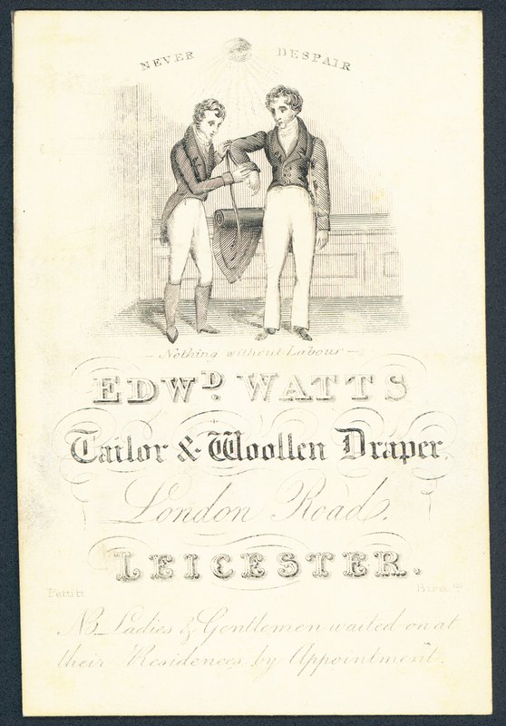 Edward Watts, tailor and woollen draper by English School