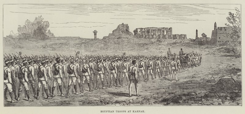 Egyptian Troops at Karnak by English School