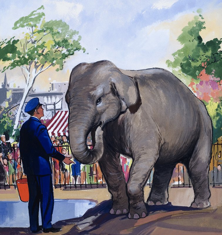 Elephant Keeper by English School