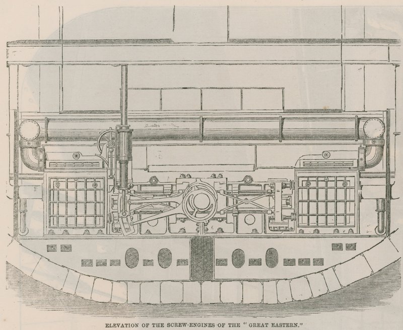 Elevation of the screw engines of the Great Eastern by English School
