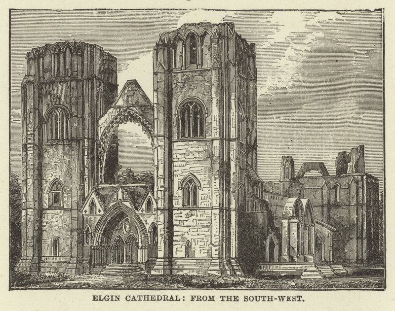 Elgin Cathedral, from the South West by English School