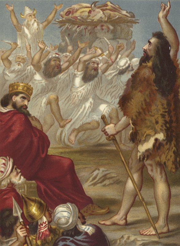Elijah and the Priests of Baal on Mount Carmel by English School