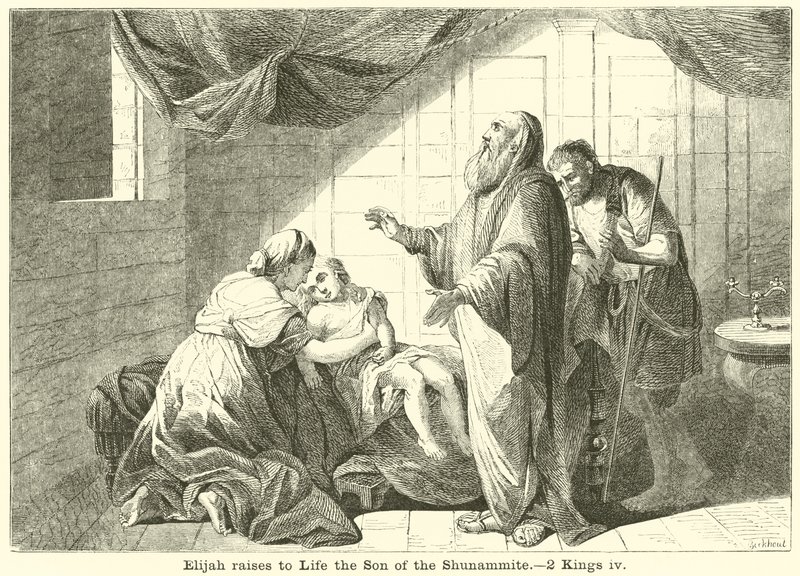 Elijah raises to Life the Son of the Shunammite by English School