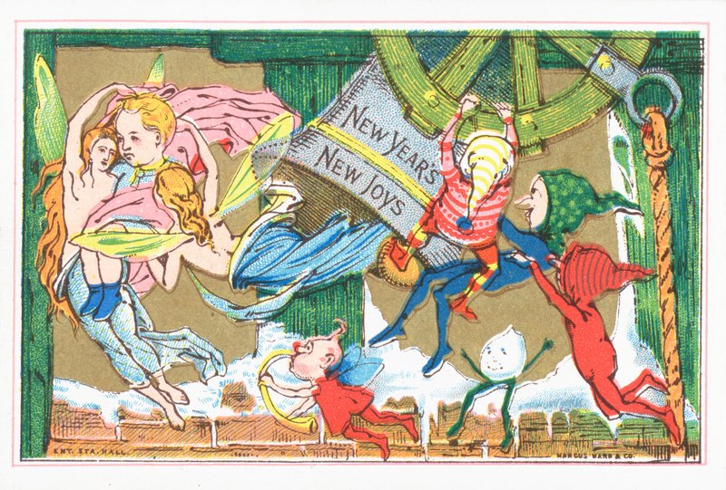 Elves and Angels Celebrating New Year by English School