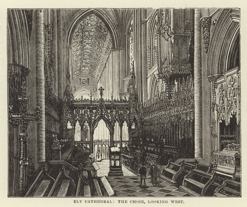Ely Cathedral, the choir, looking west by English School