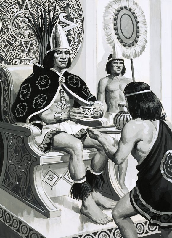 Emperor Montezuma of the Aztecs Liked Drinking Cocoa by English School