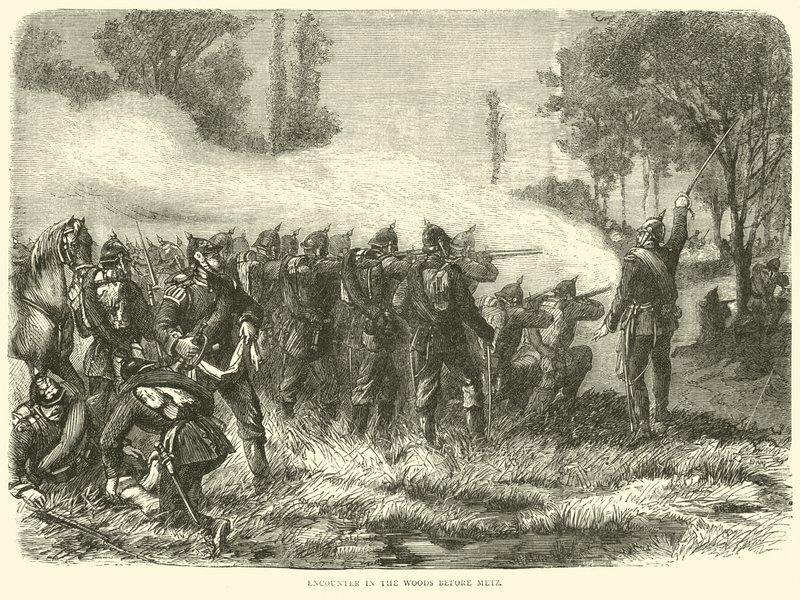 Encounter in the woods before Metz by English School