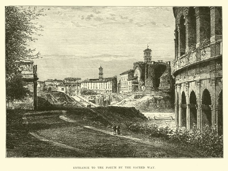 Entrance to the Forum by the Sacred Way by English School