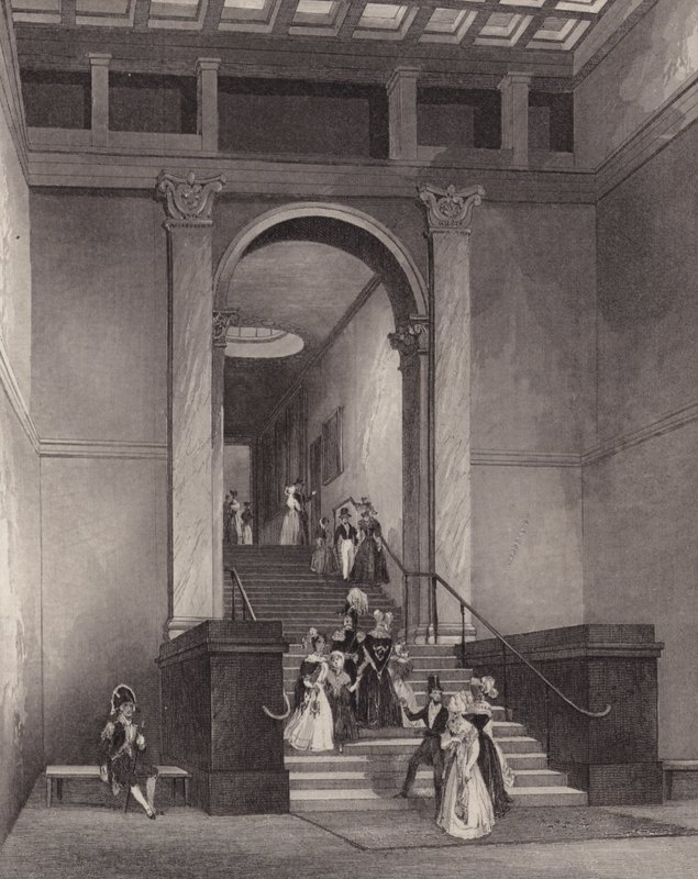 Entrance to the National Gallery, London by English School