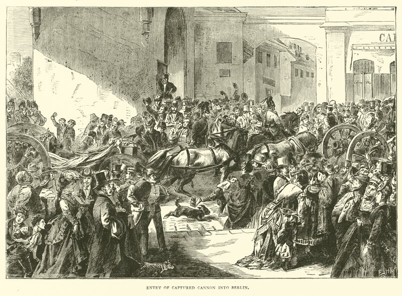 Entry of captured cannon into Berlin, September 1870 by English School
