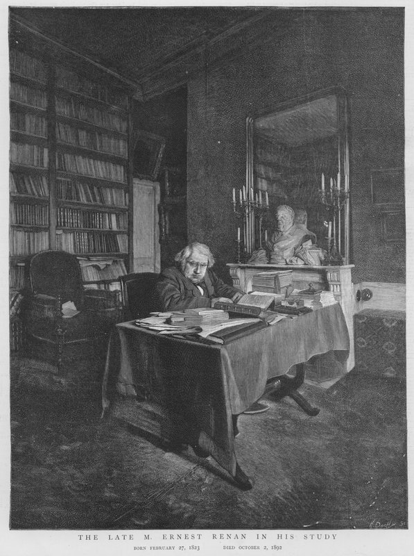Ernest Renan, French philosopher and religious historian, in his study by English School