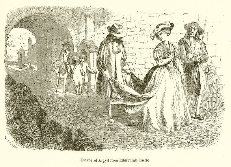 Escape of Argyll from Edinburgh Castle by English School