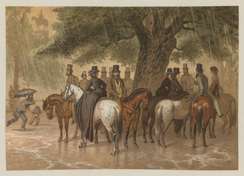 Escaping the Rain in Hyde Park, London by English School