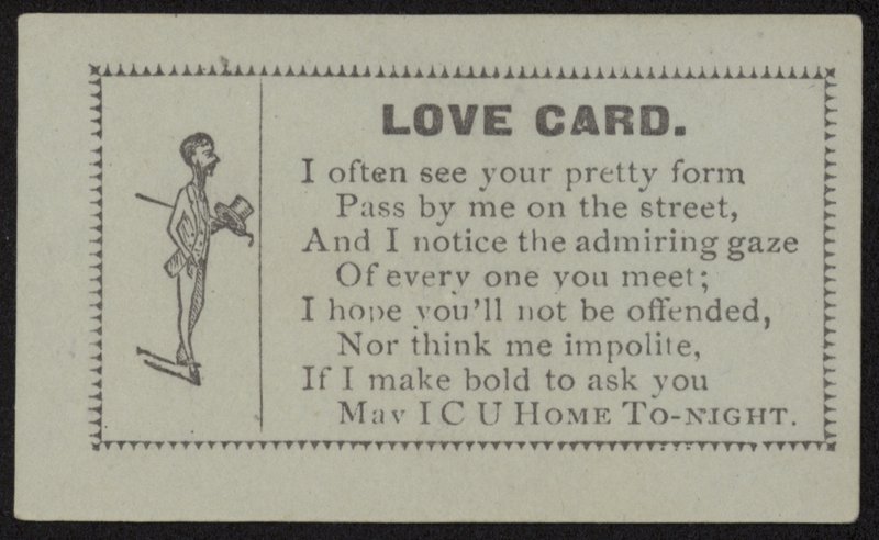 Escort Card with an Image of a Man Carrying a Top Hat by English School