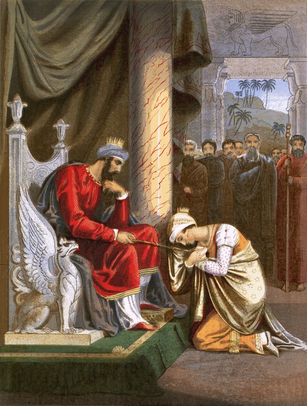 Esther before Ahasuerus by English School