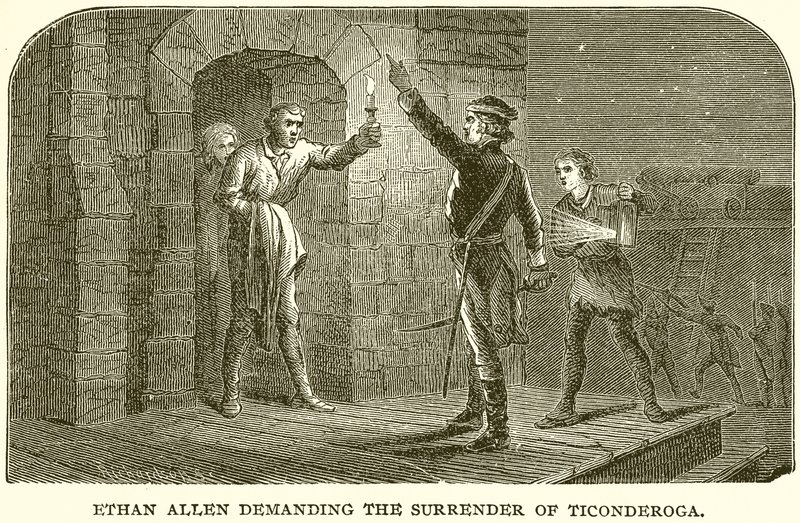 Ethan Allen Demanding the Surrender of Ticonderoga by English School
