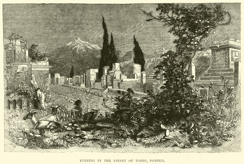 Evening in the Street of Tombs, Pompeii by English School