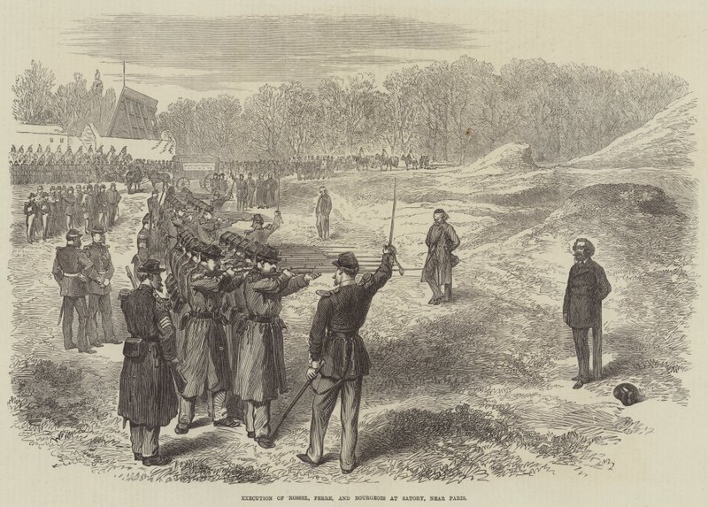 Execution of Rossel, Ferre, and Bourgeois at Satory, near Paris by English School