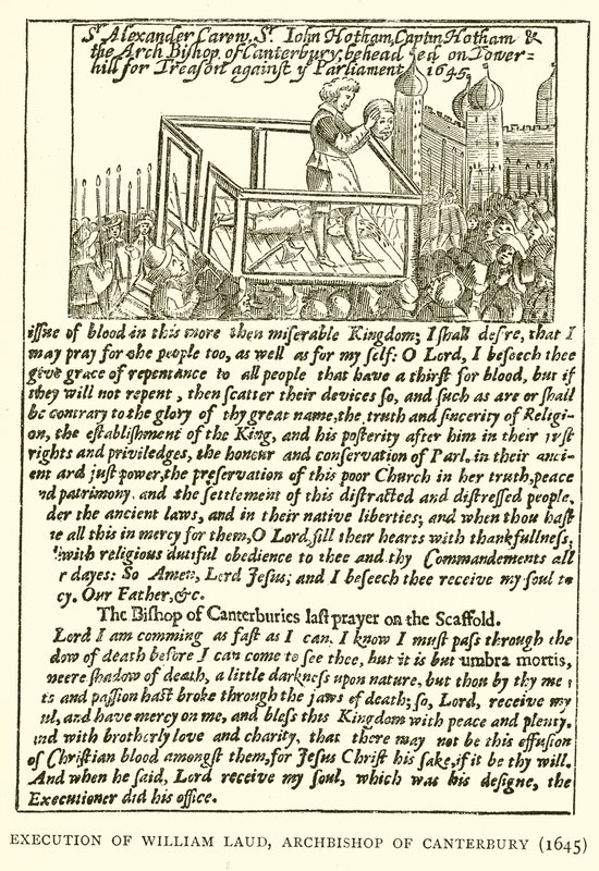 Execution of William Laud, Archbishop of Canterbury (1645) by English School