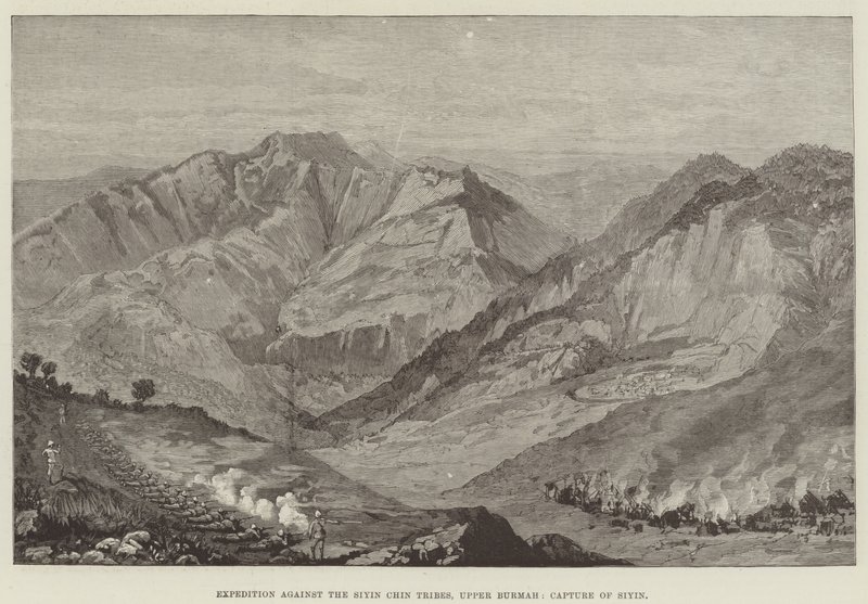Expedition against the Siyin Chin Tribes, Upper Burmah, Capture of Siyin by English School