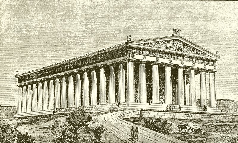 Exterior of the Parthenon at Athens in the Time of its Builders by English School