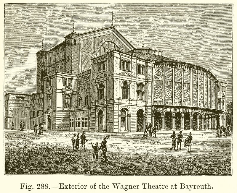 Exterior of the Wagner Theatre at Bayreuth by English School