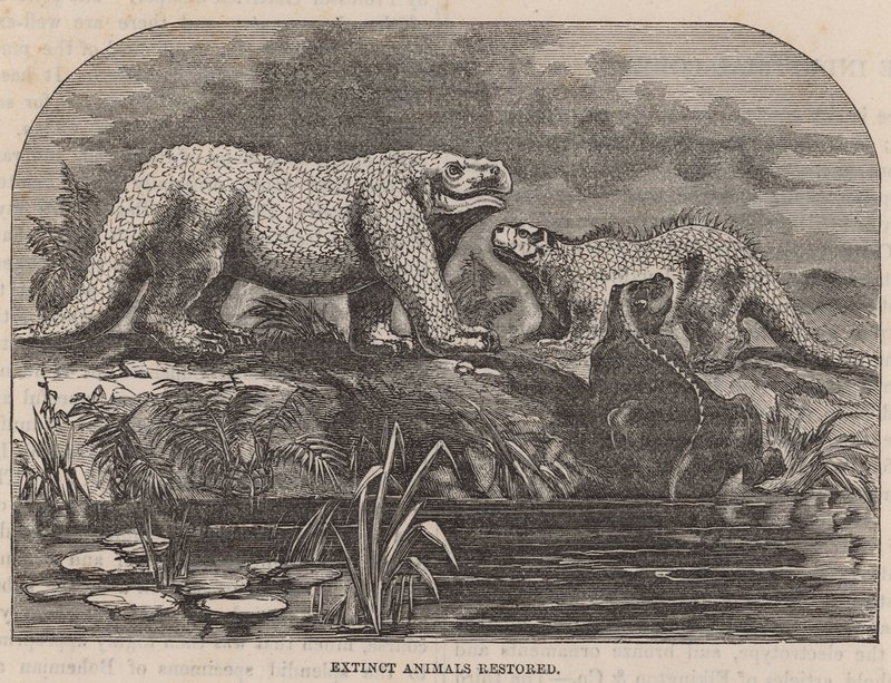 Extinct Animals Restored and Displayed at Crystal Palace by English School