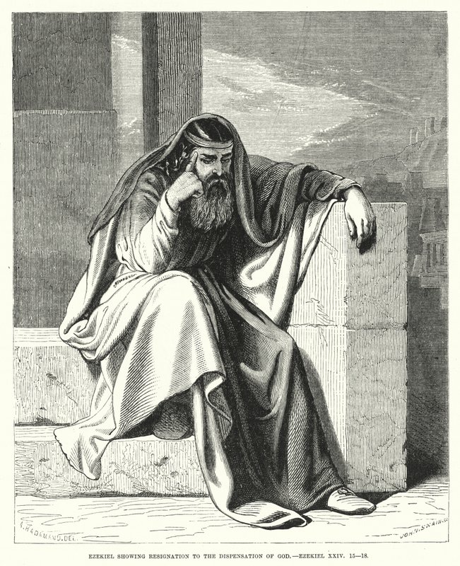 Ezekiel showing Resignation to the Dispensation of God, Ezekiel XXIV by English School