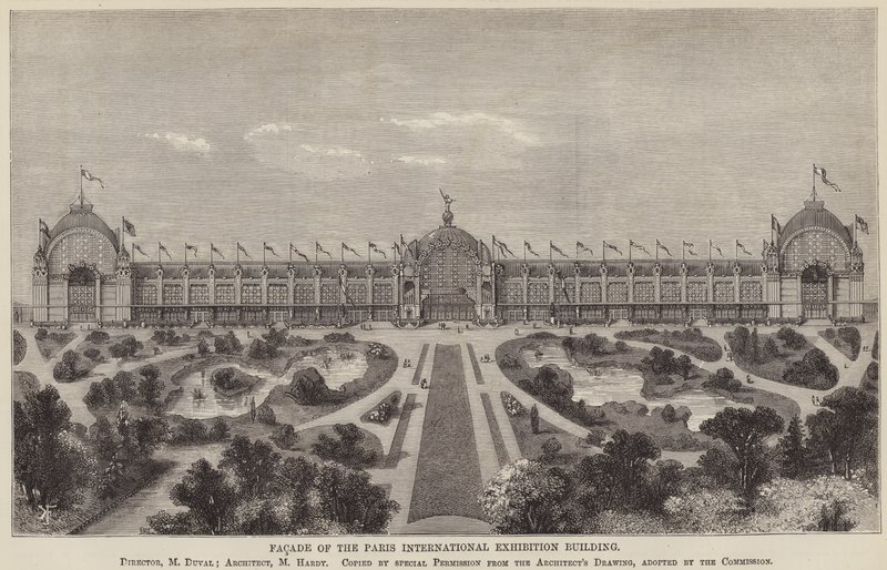 Facade of the Paris International Exhibition Building by English School