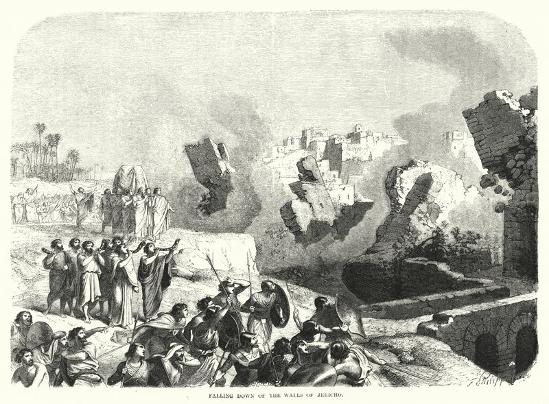 Falling Down of the Walls of Jericho by English School