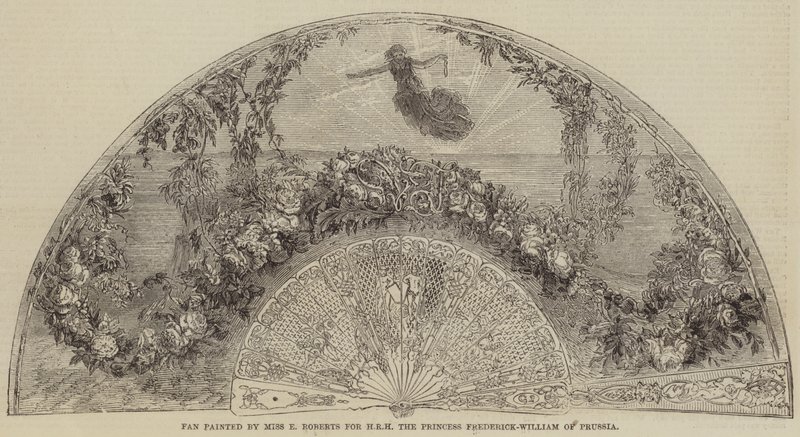 Fan Painted by Miss E Roberts for HRH the Princess Frederick-William of Prussia by English School