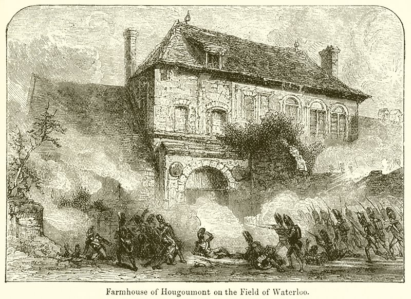 Farmhouse of Hougoumont on the Field of Waterloo by English School