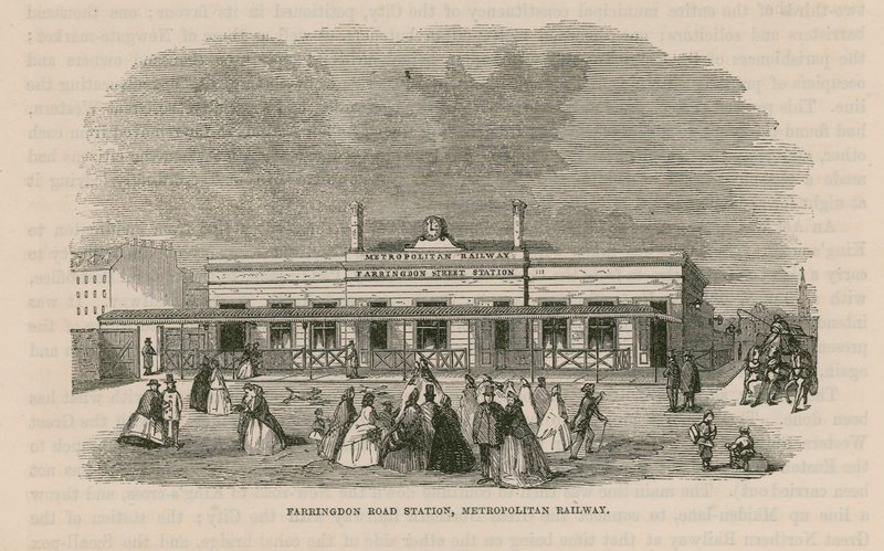 Farringdon Road Station on the Metropolitan Railway by English School