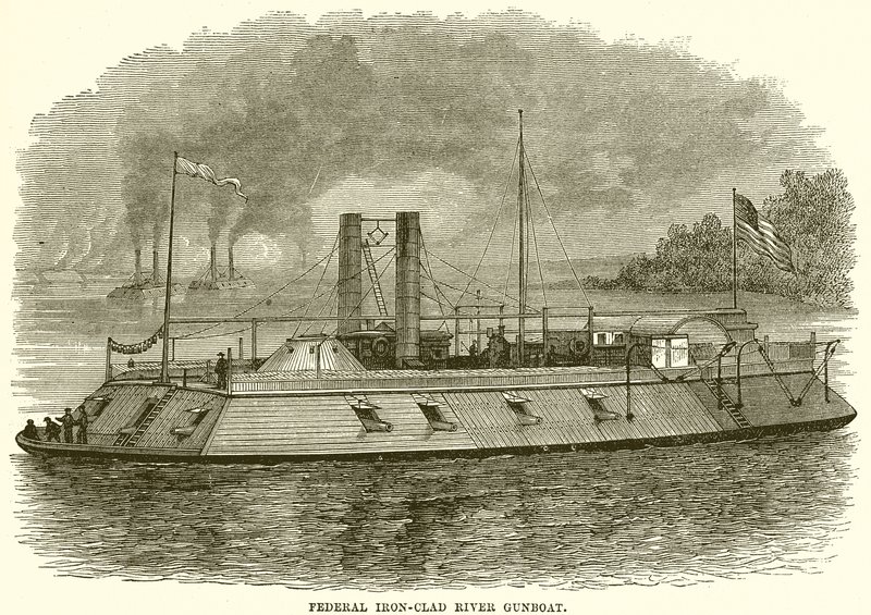 Federal Iron-Clad River Gunboat by English School