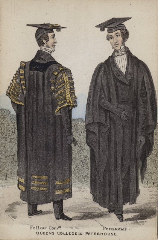 Fellow Commoner, Pensioner, Queens College and Peterhouse by English School